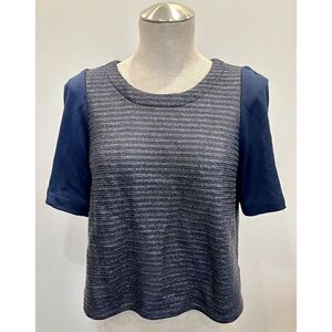 Trina Turk NWT Boxy Woven Top in Navy Size M